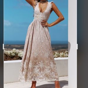 Hello Molly Champagne Maxi dress